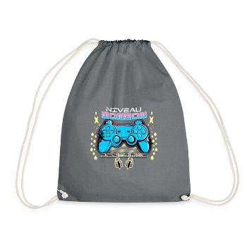 Niveau tonton débloqué gamer idée cadeau humour - Sac de sport léger - gris - Devant
