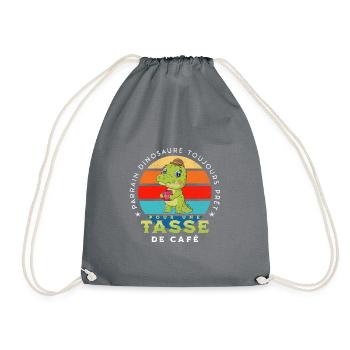 Parrain Dinosaure café humour t-shirt - Sac de sport léger - gris - Devant