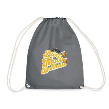 Humour bière apéro moto homme cadeau pour motard - Sac de sport léger - gris - Devant