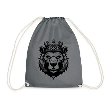 Ours Grizzly Roi de la Couronne - Sac de sport léger - gris - Devant