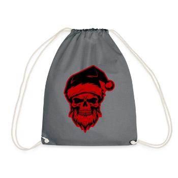 Santa Claus Skull - Drawstring Bag - grey - Front