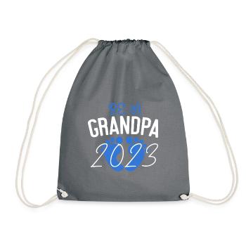 Werdender Opa 2023, 2023 werde ich Opa, 2023 Opa - Turnbeutel - Grau - Vorne