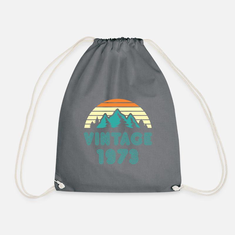 1973 vintage birthday gift - Drawstring Bag - grey