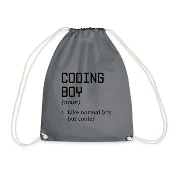 Coding Boy Definition Noun Software Developer Prog - Turnbeutel - Grau - Vorne
