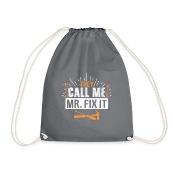 Ehemann Mann Mr fix it, er kann alles reparieren - Turnbeutel - Grau - Vorne
