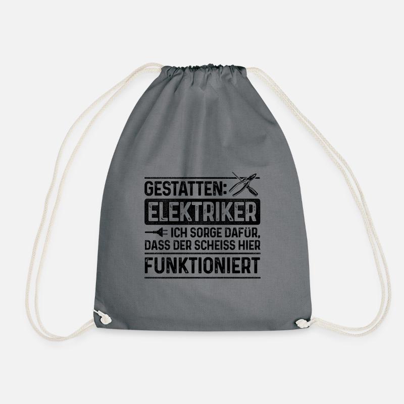 Gestatten Elektriker Handwerker Mechaniker - Turnbeutel - Grau