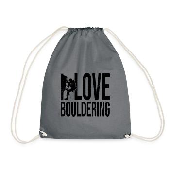 I Love Bouldering Rock Boulder Rock Climber Climbi - Turnbeutel - Grau - Vorne