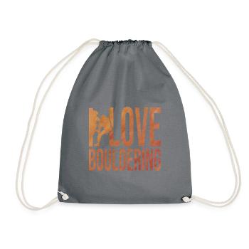I Love Bouldering Rock Boulder Rock Climber Climbi - Turnbeutel - Grau - Vorne