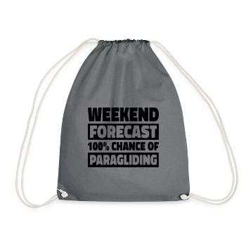 Weekend Forecast 100% Chance Of Paragliding Parach - Turnbeutel - Grau - Vorne