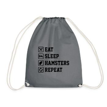 Eat Sleep Hamsters Repeat Hamster Owner Hamster Lo - Turnbeutel - Grau - Vorne