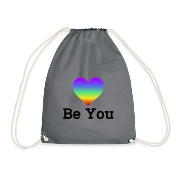 Be You Gay Pride Lgbtq Rainbow Transgender Bisexua - Turnbeutel - Grau - Vorne