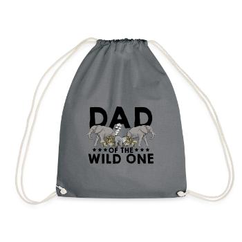 Dad Of The Wild Animal Lover Animal Keeper Zoologi - Turnbeutel - Grau - Vorne