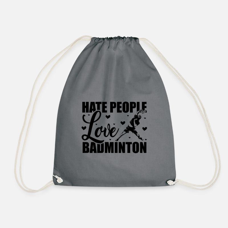 Hate People Love Badminton Graphic Player Shuttlec - Turnbeutel - Grau