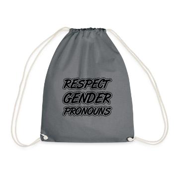 Respect Gender Pronouns Bisexual Rainbow Proud Gay - Turnbeutel - Grau - Vorne