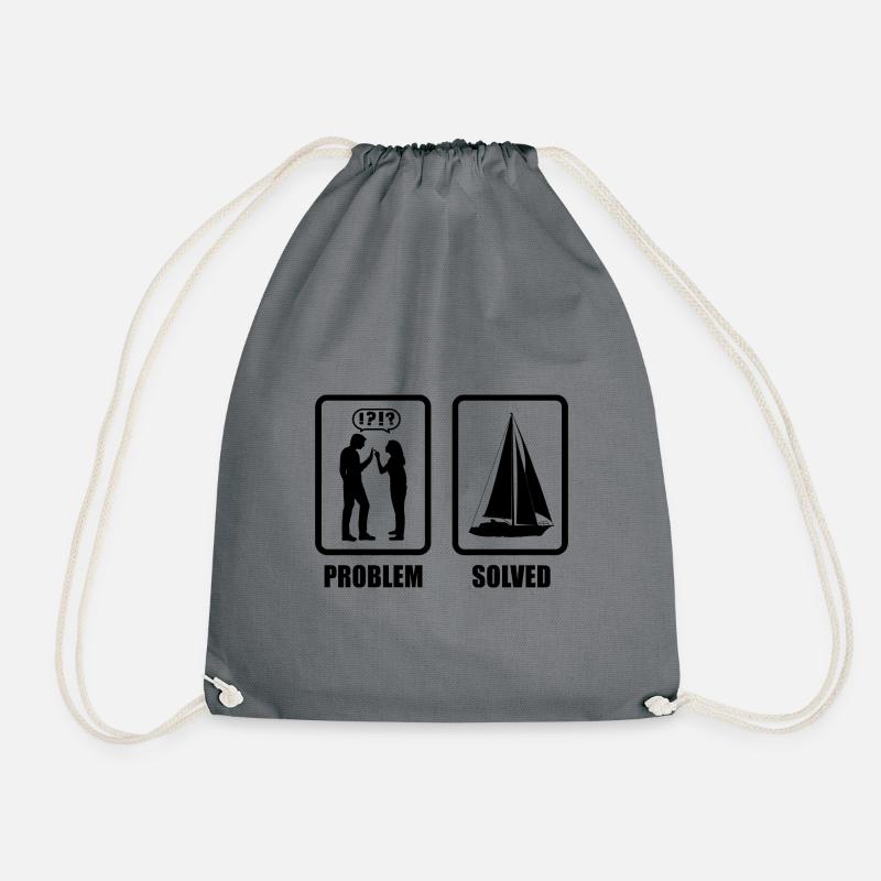 Problem Solved Sailboat Captain Sailing Sea Boat S - Turnbeutel - Grau
