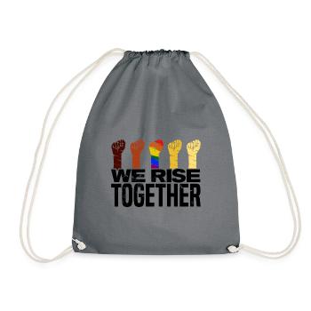 We Rise Together Bisexual Gay Trans Queer Lgbtq Ra - Turnbeutel - Grau - Vorne