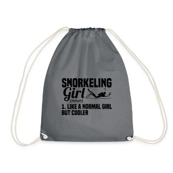 Snorkeling Girl Noun Definition Diver Scuba Diving - Turnbeutel - Grau - Vorne