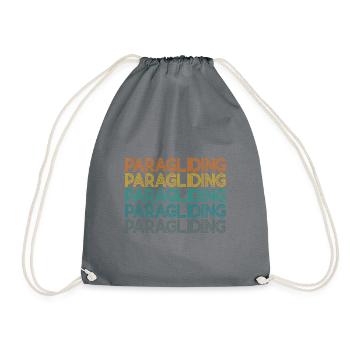 Retro Graphic Paragliding Paraglider Parachute Sky - Turnbeutel - Grau - Vorne