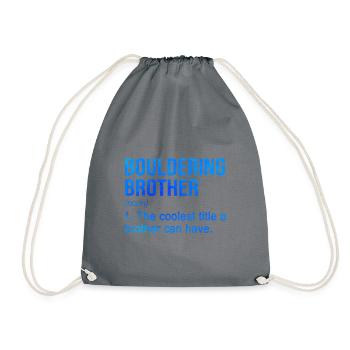 Bouldering Brother Noun Definition Boulder Rock Cl - Turnbeutel - Grau - Vorne