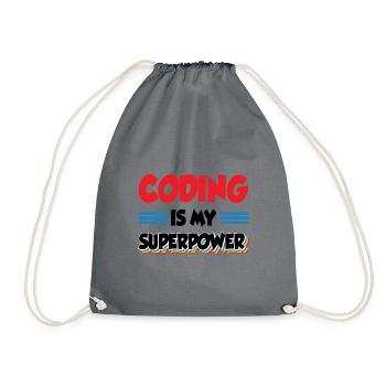 Coding Is My Superpower Programming Coder Computer - Turnbeutel - Grau - Vorne
