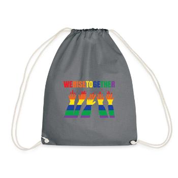 We Rise Together Bisexual Gay Trans Queer Lgbtq Ra - Turnbeutel - Grau - Vorne