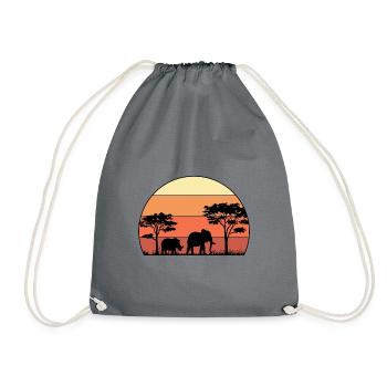 Retro Graphic Animal Keeper Zoo Keeper Animal Love - Turnbeutel - Grau - Vorne