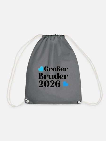Großer Bruder 2026 Werdender Großer Bruder - Turnbeutel - Grau