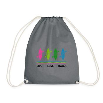 Live Love Kayak Kayaking Rowing Rower Canoe Rower - Turnbeutel - Grau - Vorne