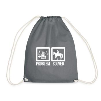 Problem Solved Horse Rider Equestrian Horse Lover - Turnbeutel - Grau - Vorne