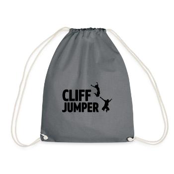 Retro Graphic Cliff Diver Cliff Diving Tombstoning - Drawstring Bag - grey - Front