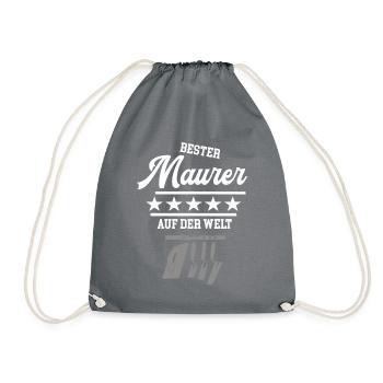 Bester Maurer weltbester Betonbauer Meister Bau - Turnbeutel - Grau - Vorne