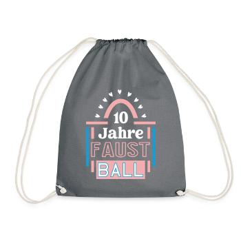 Faustball Jubiläum 10 Jahre Trainerin Spielerin - Turnbeutel - Grau - Vorne