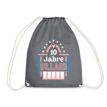 Billard Jubiläum 10 Jahre Trainerin Spielerin Team - Turnbeutel - Grau - Vorne