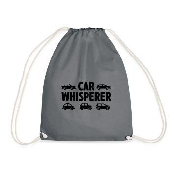 Car Whisperer Car Lover Car Mechanic Vehicle Techn - Drawstring Bag - grey - Front