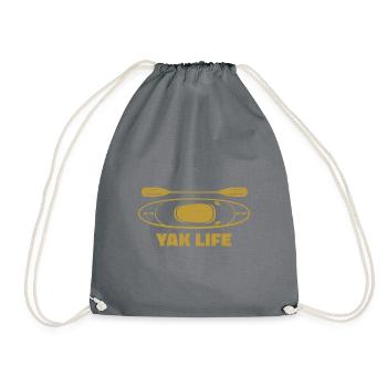 Yak Life Graphic Kayaking Kayak Canoe Rowing Rower - Turnbeutel - Grau - Vorne