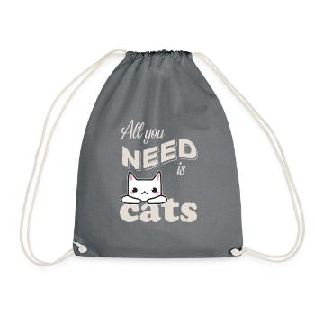 Chat-chat-tout ce dont vous avez besoin est des chats - chats - chemise - Sac de sport léger - gris - Devant