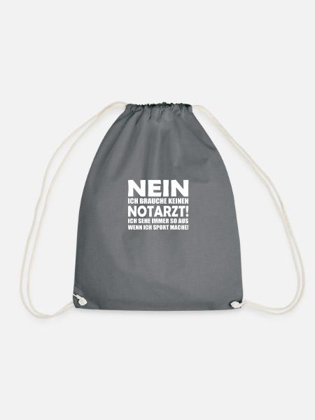 nein ich brauche keinen Notarzt! - Turnbeutel - Grau