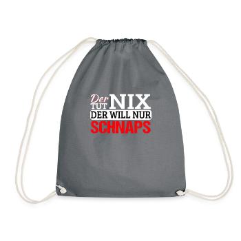 Der tut nix der will nur Schnaps Lustig - Turnbeutel - Grau - Vorne
