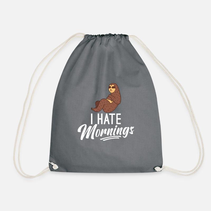 I hate mornings - Turnbeutel - Grau