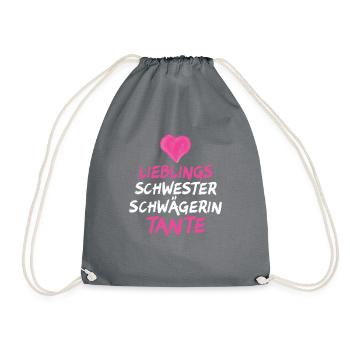 Lieblings Schwester Schwägerin Tante - Turnbeutel - Grau - Vorne