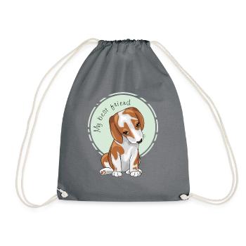 Le chiot timide et mignon est mon meilleur ami - Sac de sport léger - gris - Devant
