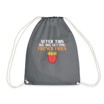 French Fries Lover Fast Food Gifts - Drawstring Bag - grey - Front