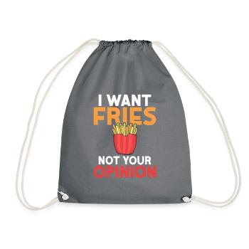 French Fries Lover Fast Food Gifts - Drawstring Bag - grey - Front