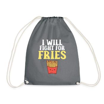 French Fries Lover Fast Food Gifts - Drawstring Bag - grey - Front