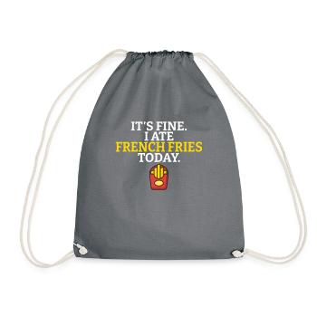 French Fries Lover Fast Food Gifts - Drawstring Bag - grey - Front