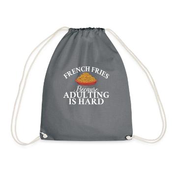 French Fries Lover Fast Food Gifts - Drawstring Bag - grey - Front