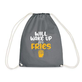 French Fries Lover Fast Food Gifts - Drawstring Bag - grey - Front