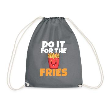 French Fries Lover Fast Food Gifts - Drawstring Bag - grey - Front
