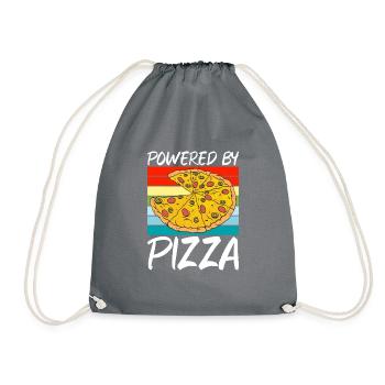 Snack Pizzalove Pizza Lover Geschenk - Turnbeutel - Grau - Vorne
