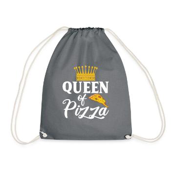 Snack Pizzalove Pizza Lover Geschenk - Turnbeutel - Grau - Vorne
